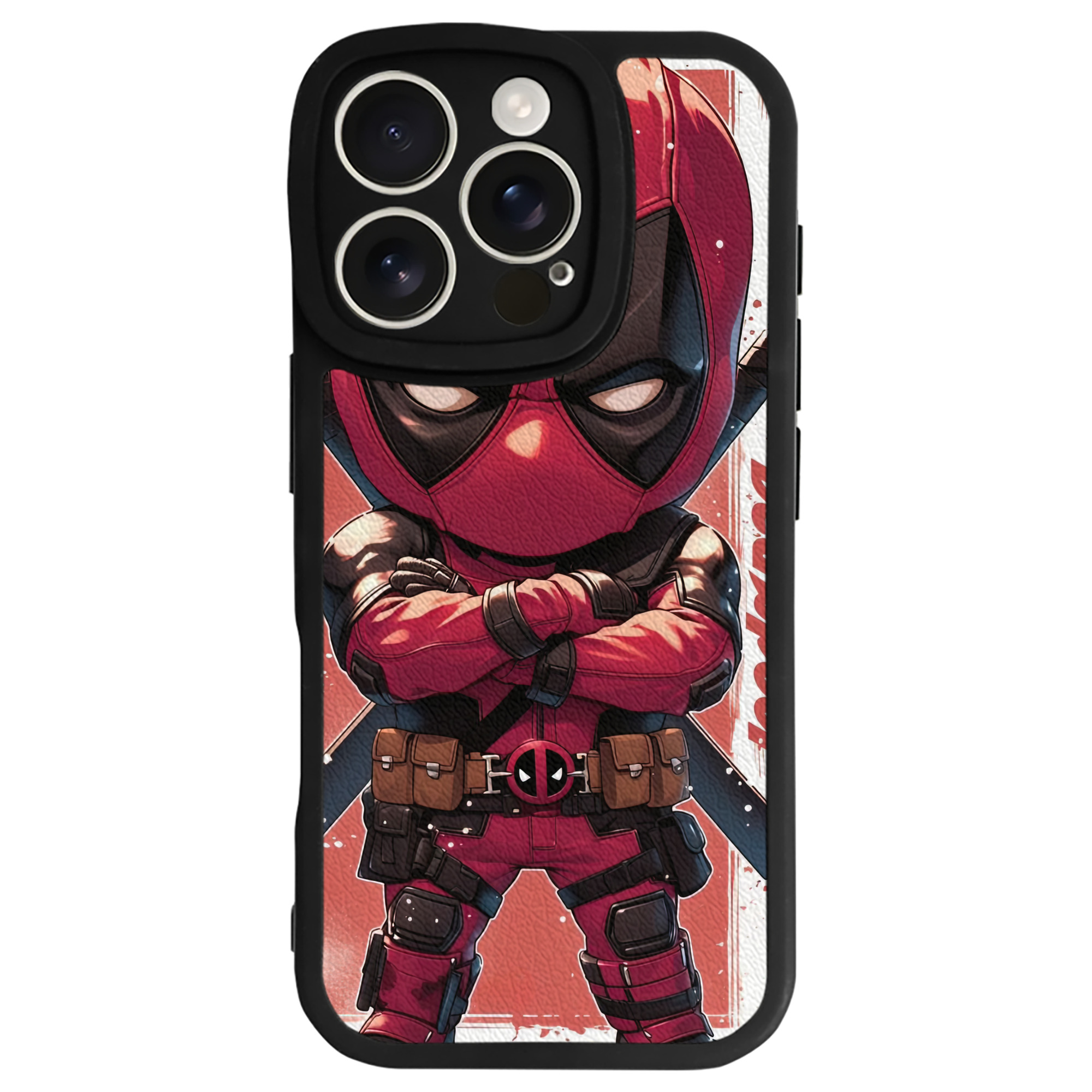 （画像用） Deadpool デッドプール 【iPhone 16シリーズ対応】シリコンスマホケース（レザー調） 材質：シリコン